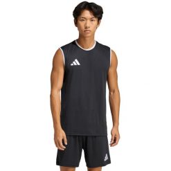 Koszulka męska adidas Entrada 26 Sleeveless Jersey. Czarne koszulki sportowe męskie Adidas, m, bez wzorów, z jersey, bez kołnierzyka, bez ramiączek, na fitness i siłownię, climacool (adidas). Za 60.99 zł.