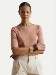 LAUREN RALPH LAUREN Bluzka Judy 200654963203 Różowy Slim Fit. Czerwone bluzki damskie Lauren Ralph Lauren, m, bez wzorów, z bawełny, bez kołnierzyka, bez ramiączek. Za 234.99 zł.