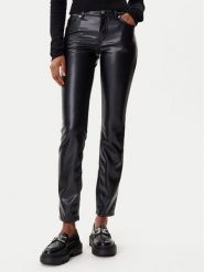 HUGO Spodnie z imitacji skóry Hilano-1 50546790 Czarny Slim Fit. Czarne spodnie materiałowe damskie Hugo, bez wzorów, ze skóry. Za 399.99 zł.