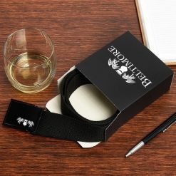 Beltimore pasek męski do spodni czarny parciany parciak pudełko Q08. Czarne paski damskie bez wzorów. Za 34.90 zł.