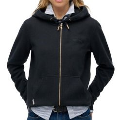 Damska bluza z kapturem zapinana na zamek Superdry Essential Logo Hb. Niebieskie bluzy damskie Superdry., m, bez wzorów, z bawełny, z kapturem. Za 322.70 zł.