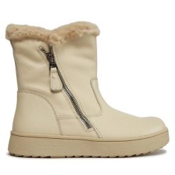 Botki Caprice. Brązowe botki damskie Caprice, bez obcasa, na płaskiej podeszwie, bez zapięcia. Za 379.99 zł.