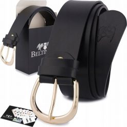 Beltimore Skórzany pasek damski do spodni sukienki czarna skóra nat 4 cm Beltimore D83. Czarne sukienki damskie Beltimore, bez wzorów, ze skóry, bez kołnierzyka, bez ramiączek. Za 49.99 zł.