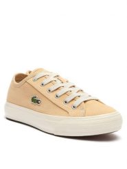 Lacoste Tenisówki Backourt 747CFA0006 Brązowy. Brązowe trampki i tenisówki damskie Lacoste, bez wzorów, z materiału, bez zapięcia. Za 259.99 zł.