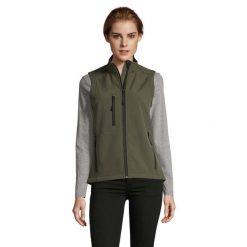 Damska Kamizelka Bez Rękawów Rallye Softshell. Zielone kurtki sportowe damskie SOL'S, s, bez wzorów, z softshellu, bez kaptura, trekkingowe. Za 186.99 zł.