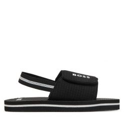 Sandały BOSS. Czarne sandały chłopięce Boss, bez zapięcia. Za 109.99 zł.