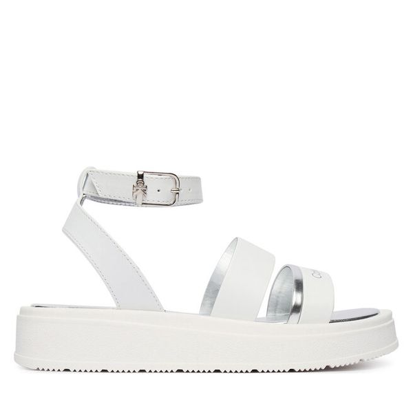 Sandały Calvin Klein. Białe sandały dziewczęce Calvin Klein, bez zapięcia. Za 458.99 zł.