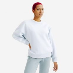 Bluza okrągły dekolt damska Elementals. Niebieskie bluzy damskie Decathlon, s, bez wzorów, z bawełny, bez kaptura. Za 149.99 zł.