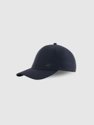 4F Czapka z daszkiem tenisowa damska - granatowa S/M (58cm). Niebieskie czapki i kapelusze damskie 4f, bez wzorów, z materiału, klasyczne. Za 99.99 zł.