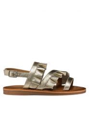 Geox Sandały J Eolie J55BSB 44 C2010 M Złoty. Żółte sandały dziewczęce Geox, ze skóry, bez zapięcia. Za 139.99 zł.
