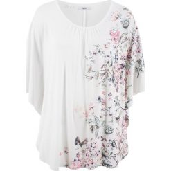 Shirt "nietoperz" bonprix biały z nadrukiem. Bluzki damskie marki bonprix. Za 74.99 zł.