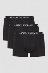ARMANI EXCHANGE Czarne bokserki 3PACK, Rozmiar L. Czarne bokserki męskie Armani Exchange, l, bez wzorów, z bawełny. W wyprzedaży za 178.99 zł.