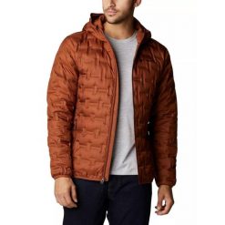 Kurtka przejściowa męska Columbia Delta Ridge Down Hooded. Brązowe kurtki męskie Columbia, na jesień, m, bez wzorów, z puchu, sportowe, bez kaptura. Za 779.00 zł.