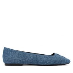 Baleriny DKNY. Niebieskie baleriny damskie DKNY, bez wzorów, bez obcasa. Za 489.99 zł.