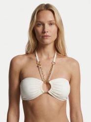 Guess Góra od bikini E6GJ01 KF412 Biały. Białe bikini damskie Guess, xs, z aplikacjami. Za 349.99 zł.