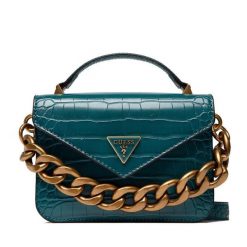 Torebka Guess. Niebieskie torebki do ręki damskie Guess, z aplikacjami, klasyczne, bez dodatków. Za 459.99 zł.