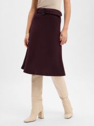 Marie Lund Damska spódnica midi z wełną Kobiety Sztuczne włókno czerwony marmurkowy, 42. Czerwone spódnice damskie Marie Lund, bez wzorów, z wełny, eleganckie, midi. Za 249.95 zł.