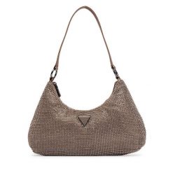 Torebka Guess. Brązowe torebki do ręki damskie Guess, z aplikacjami, klasyczne, bez dodatków. Za 544.99 zł.
