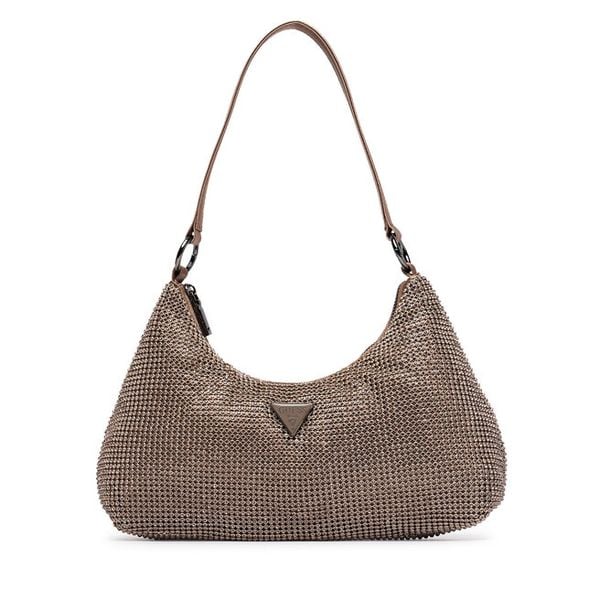 Torebka Guess. Brązowe torebki do ręki damskie Guess, z aplikacjami, klasyczne, bez dodatków. Za 544.99 zł.