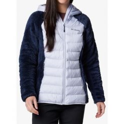 Kurtka ocieplana damska Columbia Powder Lite II Sherpa Hybrid Jacket. Niebieskie kurtki sportowe damskie Columbia, l, bez wzorów, z puchu, bez kaptura, trekkingowe. Za 307.99 zł.