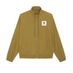 Wodoodporna kurtka męska – poliester z recyklingu (Musztardowy). Żółte kurtki męskie SURF MONKEY, l, bez wzorów, z poliesteru, sportowe, bez kaptura. Za 349.95 zł.