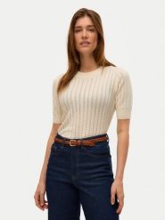 Vero Moda Sweter Morena 10321893 Beżowy Slim Fit. Brązowe swetry damskie Vero Moda, m, bez wzorów, z bawełny, bez kołnierzyka, bez ramiączek, bez kaptura. Za 139.99 zł.