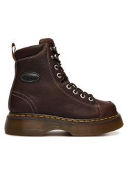 Dr. Martens Trzewiki Buzz 8-Eye DM42033200 Brązowy ciemny. Brązowe botki damskie Dr. Martens, ze skóry, bez obcasa, na płaskiej podeszwie, bez zapięcia. Za 899.99 zł.