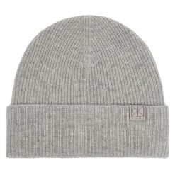 Czapka Calvin Klein. Szare czapki i kapelusze damskie Calvin Klein, na zimę, bez wzorów. Za 329.99 zł.