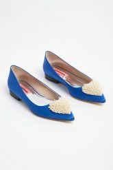 Baleriny satynowe CUSTOMMADE. Półbuty damskie Custommade, bez wzorów, z satyny, bez obcasa, bez zapięcia. W wyprzedaży za 900.47 zł.