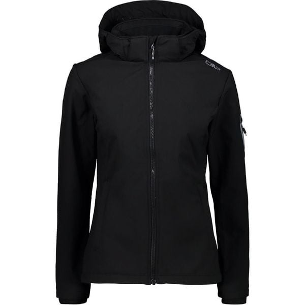 Kurtka softshell damska CMP Wilma Jacket Zip Hood. Czarne kurtki damskie CMP, l, bez wzorów, z softshellu, bez kaptura. Za 287.99 zł.