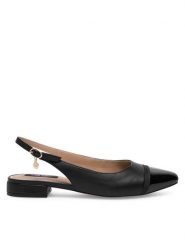 Nine West Sandały SY2124 Czarny. Czarne sandały damskie Nine West, bez wzorów, z syntetyku, bez obcasa, na płaskiej podeszwie, bez zapięcia. Za 119.99 zł.