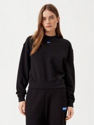 HUGO Bluza Delessa 50534344 Czarny Regular Fit. Czarne bluzy damskie Hugo, m, bez wzorów, z bawełny, bez kaptura. Za 399.99 zł.