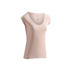Koszulka 500. Czerwone t-shirty damskie DOMYOS, z bawełny. Za 19.99 zł.