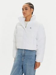 Calvin Klein Jeans Kurtka zimowa J20J224615 Biały Regular Fit. Białe kurtki damskie Calvin Klein Jeans, na zimę, xl, bez wzorów, z jeansu, bez kaptura. Za 529.99 zł.