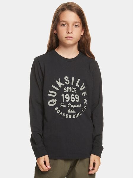 Quiksilver Bluzka Circlescriptfro Tees EQBZT04668 Czarny Regular Fit. Czarne koszule dla chłopców Quiksilver, bez wzorów, z bawełny, bez ramiączek. Za 89.99 zł.