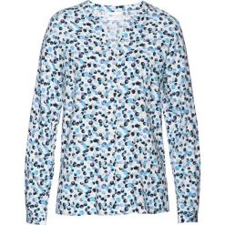 Bluzka z nadrukiem bonprix ciemnoniebiesko-miętowo-biały z nadrukiem. Bluzki damskie bonprix. Za 37.99 zł.
