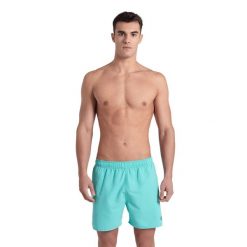 Spodenki męskie szorty sportowe na basen plażę kąpielówki Boxer Arena. Niebieskie kąpielówki męskie Arena, m, z aplikacjami, z materiału, do biegania. Za 97.99 zł.