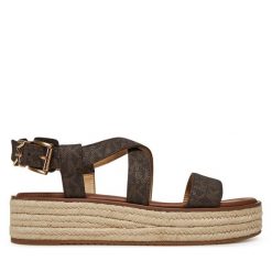 Espadryle MICHAEL Michael Kors. Brązowe sandały damskie MICHAEL Michael Kors, bez wzorów, bez obcasa, bez zapięcia. Za 419.99 zł.