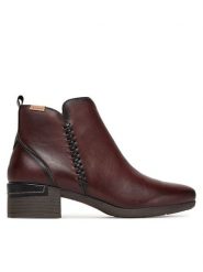 Pikolinos Botki W6W-8950 Brązowy. Brązowe botki damskie Pikolinos, ze skóry, bez obcasa, na słupku, bez zapięcia. Za 489.99 zł.