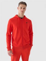 4F Bluza dresowa rozpinana z kapturem męska - czerwona M. Czerwone bluzy męskie 4f, m, bez wzorów, z bawełny, z kapturem. W wyprzedaży za 119.99 zł.