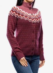 Bluza damska Fjallraven Ovik Knit Cardigan. Czerwone bluzy damskie Fjällräven, na zimę, uniwersalny, bez wzorów, z dzianiny, bez kaptura. Za 799.99 zł.