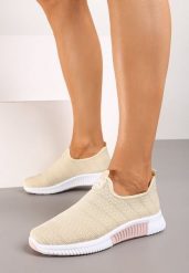Beżowe Buty Sportowe Jynynore. Brązowe obuwie sportowe damskie Born2be, bez wzorów. Za 39.99 zł.