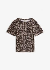 T-shirt z czystej bawełny organicznej. Czarne t-shirty damskie bonprix, bez wzorów, z bawełny, bez kołnierzyka. Za 54.99 zł.