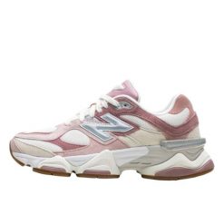 Buty do chodzenia dla dorosłych New Balance 9060 Rose Pink. Czerwone obuwie sportowe damskie New Balance, bez wzorów, ze skóry, trekkingowe. Za 2,527.65 zł.