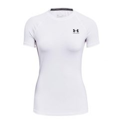 Koszulka treningowa damska Under Armour HeatGear Compression. Białe koszulki sportowe damskie Under Armour, m, bez wzorów, bez kołnierzyka, bez ramiączek, na fitness i siłownię. Za 109.99 zł.
