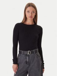 Patrizia Pepe Sweter 2K0337/K7S0-K103 Czarny Slim Fit. Czarne swetry damskie Patrizia Pepe, s, bez wzorów, z wiskozy, bez kołnierzyka, bez ramiączek, bez kaptura. Za 829.99 zł.