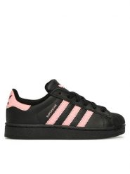 Adidas Sneakersy Superstar II C JP9445 Czarny. Czarne buty sportowe dziewczęce Adidas, bez wzorów, ze skóry, bez zapięcia. Za 299.99 zł.