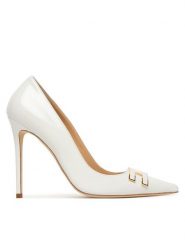 Elisabetta Franchi Szpilki SA14B61E2 Biały. Białe szpilki damskie Elisabetta Franchi, bez wzorów, z lakierowanej skóry, bez obcasa, bez zapięcia. Za 3,429.00 zł.