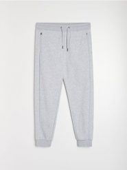 Spodnie regular fit SNSY PERFORMANCE - szary. Szare spodnie sportowe męskie Sinsay, l, bez wzorów, na fitness i siłownię. Za 59.99 zł.