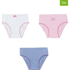 Majtki (3 pary) "Ope Rentree Des Classes F" w kolorze białym, jasnoróżowym i błękitnym. Bielizna dla dziewczynek marki Absorba & DIM. W wyprzedaży za 22.95 zł.
